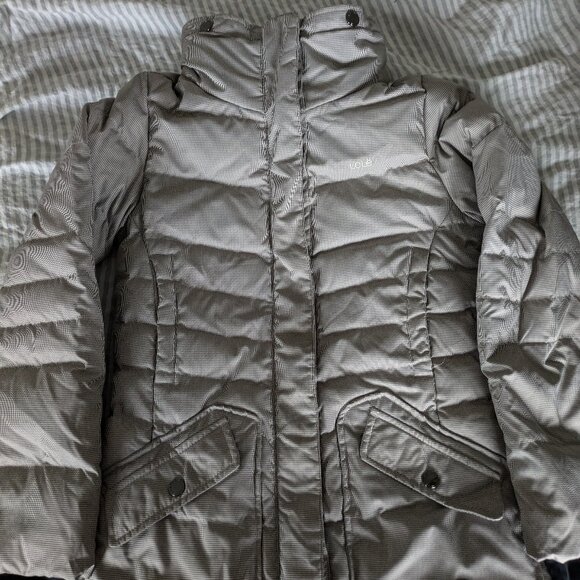 Lole Brown Houndstooth Down Winter Coat S - Picture 1 of 11